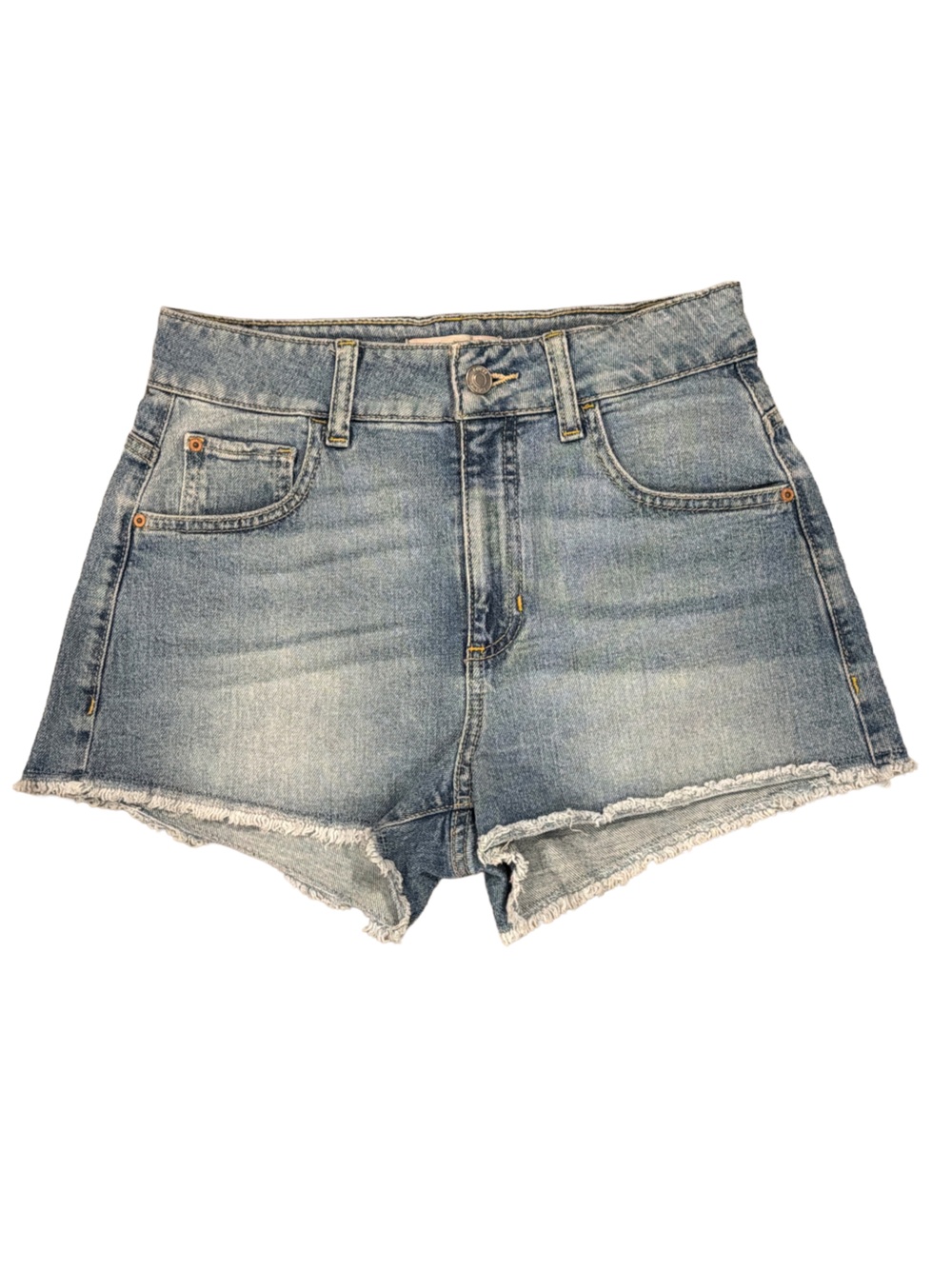 Guess Women’s Denim Raw Frayed Bottom Hem Shorts - Light Blue, 26